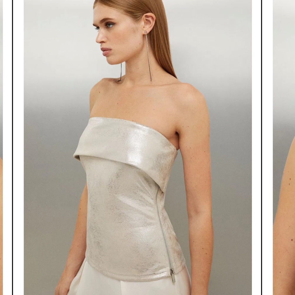 💥💥Clearance!!💥💥 Karen Millen Figure Form Mesh Detail White Bandage long sleeve